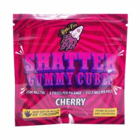 Higher Fire Extracts – Shatter Gummy Cubes – Cherry 2500mg THC